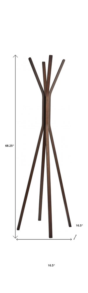 16.5" x 16.5" x 68.25" Natural Coat Rack